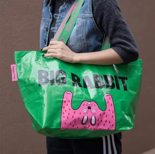 OEM reusable shopping bag manufacturer with laminated printing and PP webbing handle OEM reusable shopping bag manufacturer with laminated printing and PP webbing handle